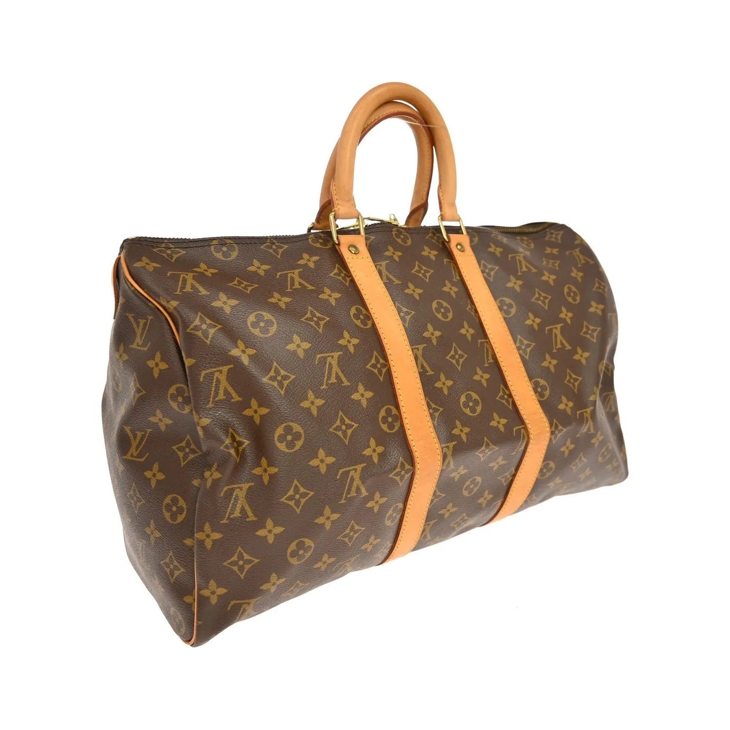 Louis Vuitton Keepall Monogram, Brown, Canvas, Travel Bag
