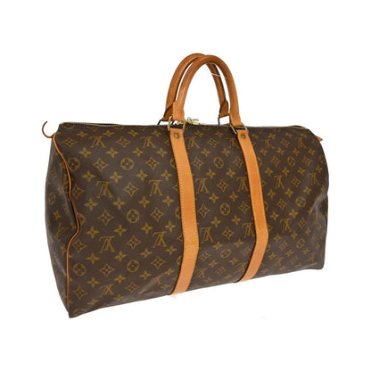 Louis Vuitton Keepall Monogram, Brown, Canvas, Travel Bag