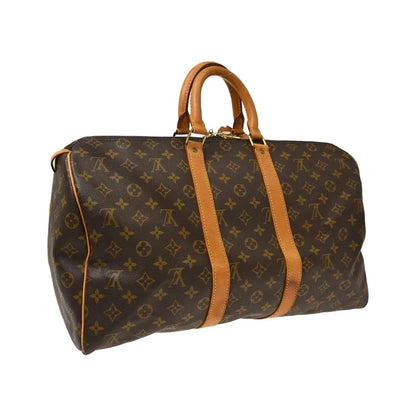 Louis Vuitton Keepall Monogram, Brown, Canvas, Travel Bag