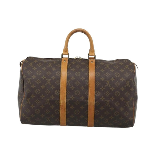 Louis Vuitton Keepall Monogram, Brown, Canvas, Travel Bag