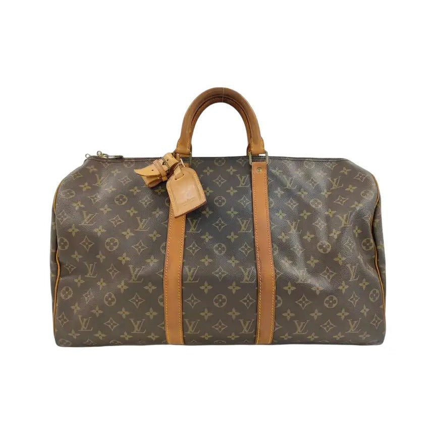 Louis Vuitton Keepall Monogram Canvas, Brown, Canvas, Travel Bag
