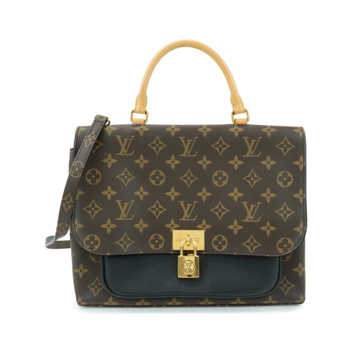 Louis Vuitton Marignan Monogram Canvas with Leather, Brown, Canvas, Handbag