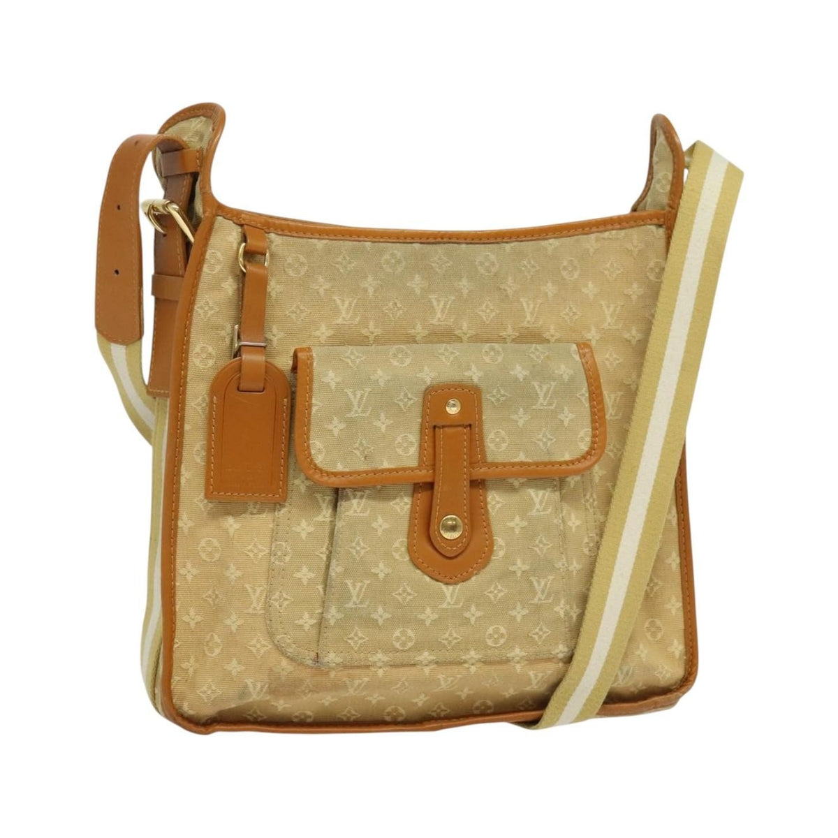 Louis Vuitton Mary Kate Messenger Mini Lin, Beige, Canvas, Handbag