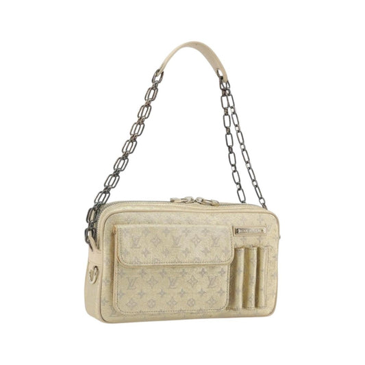 Louis Vuitton McKenna Mini Lin, Gold, Canvas, Shoulder Bag