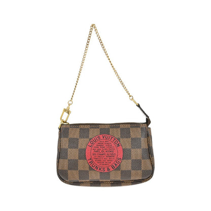 Louis Vuitton Mini pochette accessoires Damier Canvas, Brown, Canvas, Clutch