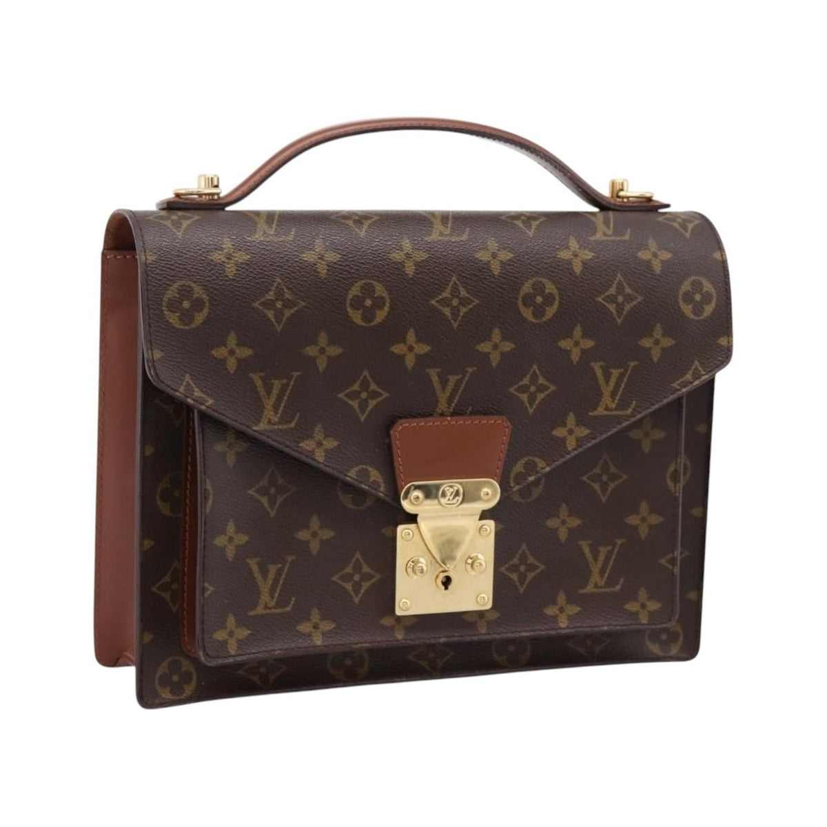 Louis Vuitton Monceau Monogram Canvas, Brown, Canvas, Handbag