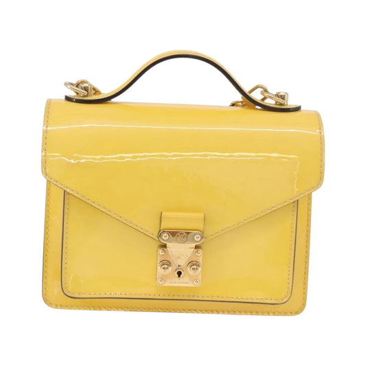 Louis Vuitton Monceau Vernis, Yellow, Patent Leather, Handbag