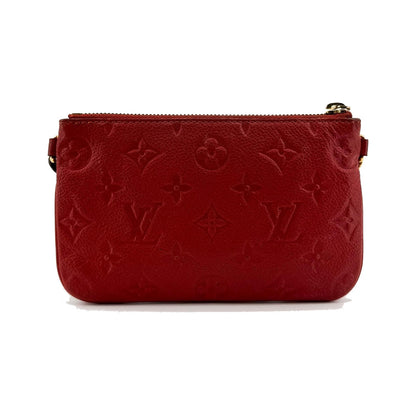 Louis Vuitton Multi Pochette Accessoires Pouch Monogram Empreinte Giant, Red, Leather, Clutch