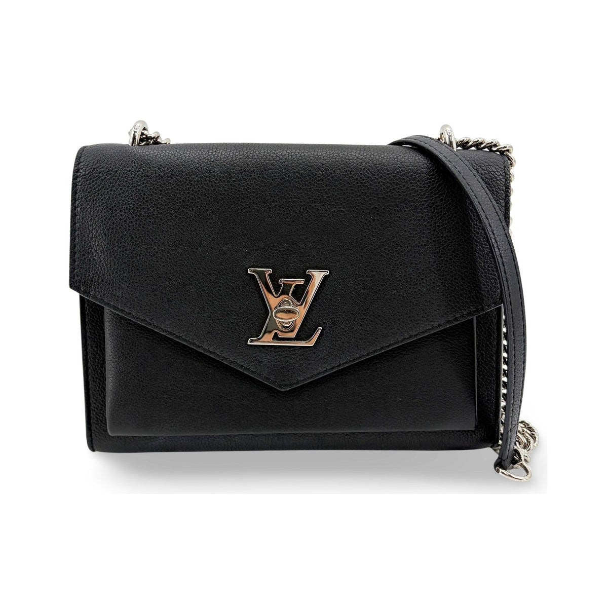Louis Vuitton Mylockme Leather, Black, Leather, Handbag