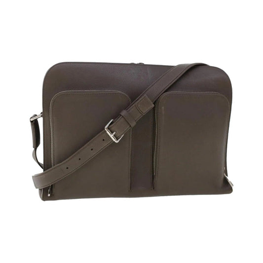 Louis Vuitton Naxos Leather, Gray, Leather, Shoulder Bag