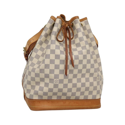 Louis Vuitton Noe Damier, White, Canvas, Handbag