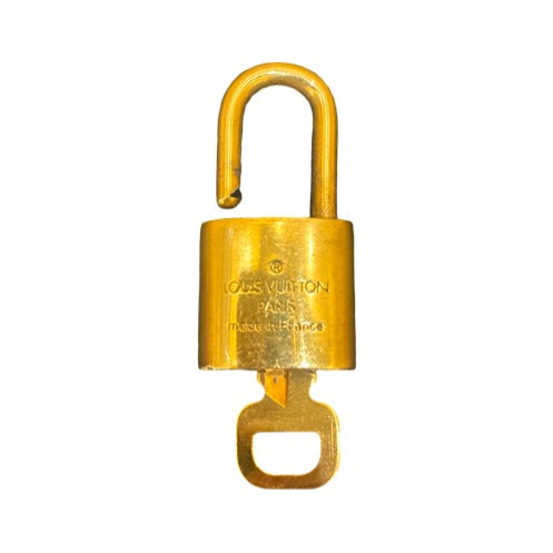 Louis Vuitton Padlock and Key Logo Metal, Gold, Steel, Charm