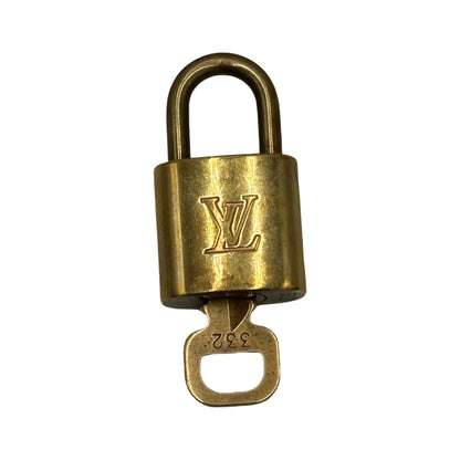 Louis Vuitton Padlock and Key Logo Metal, Gold, Metal, Charm