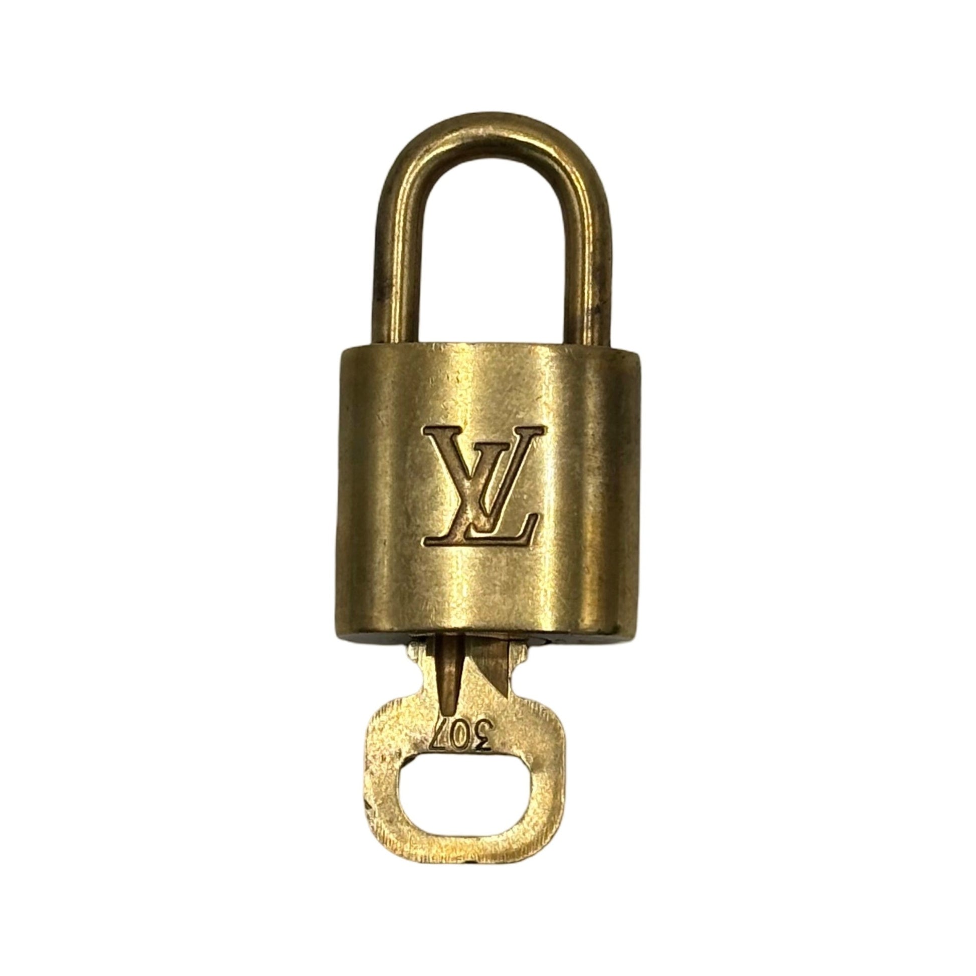 Louis Vuitton Padlock and Key Logo Metal, Gold, Metal, Charm