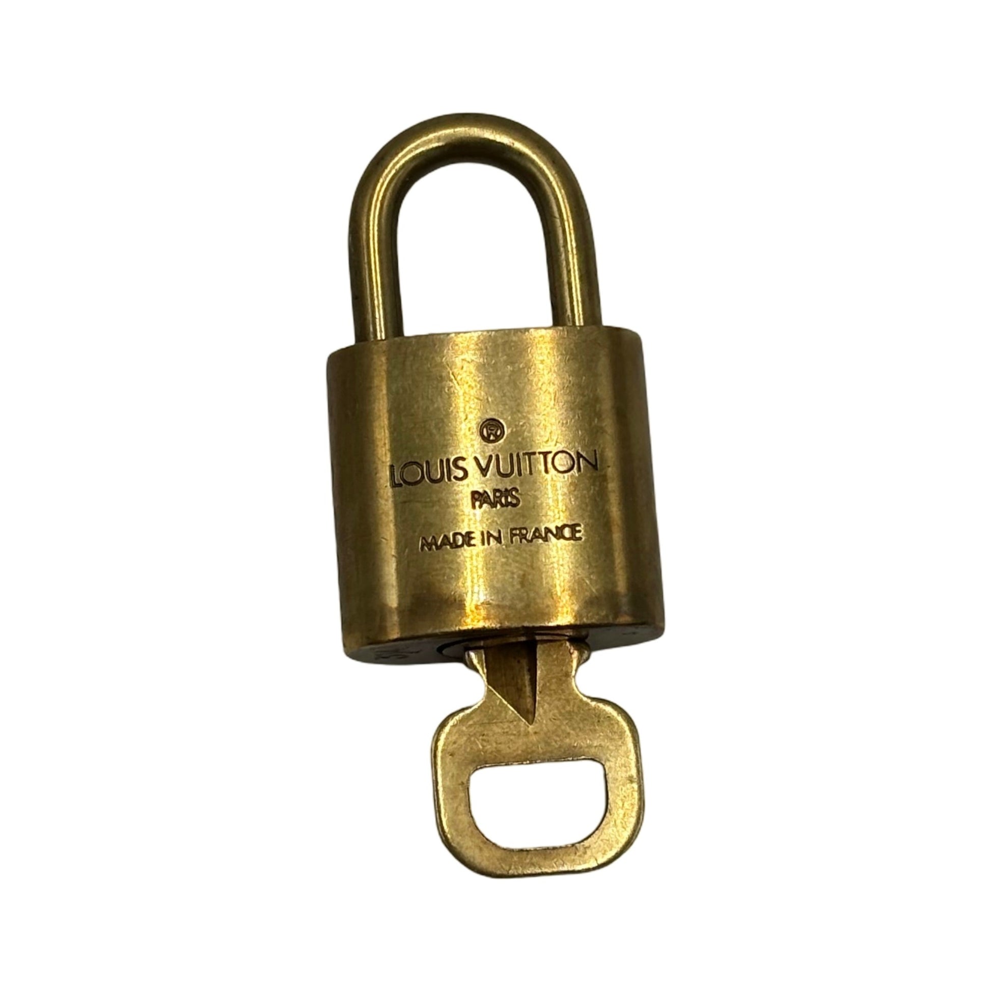 Louis Vuitton Padlock and Key Logo Metal, Gold, Metal, Charm