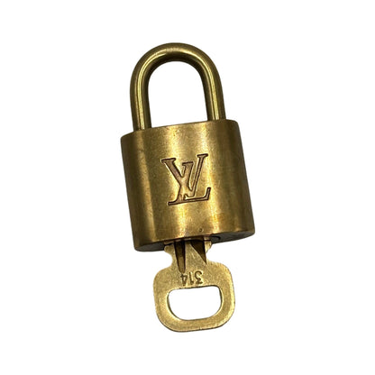 Louis Vuitton Padlock and Key Logo Metal, Gold, Metal, Charm