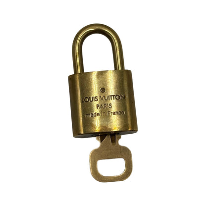 Louis Vuitton Padlock and Key Logo Metal, Gold, Metal, Charm