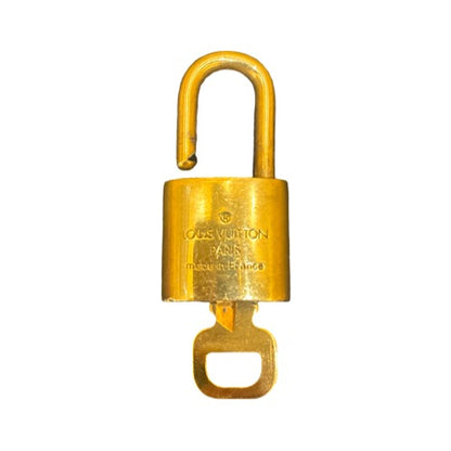 Louis Vuitton Padlock and Key Logo Metal, Gold, Steel, Charm