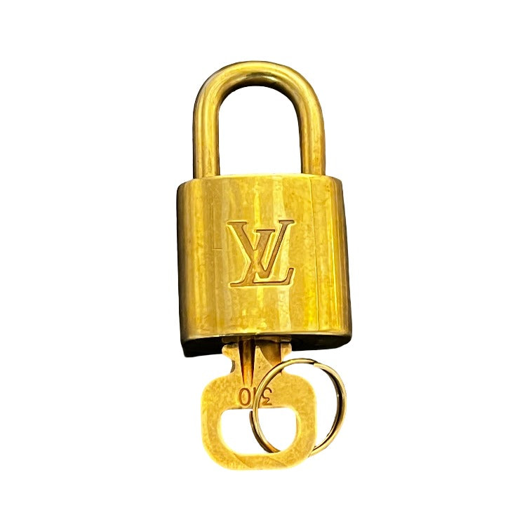 Louis Vuitton Padlock and Key Logo Metal, Gold, Metal, Charm