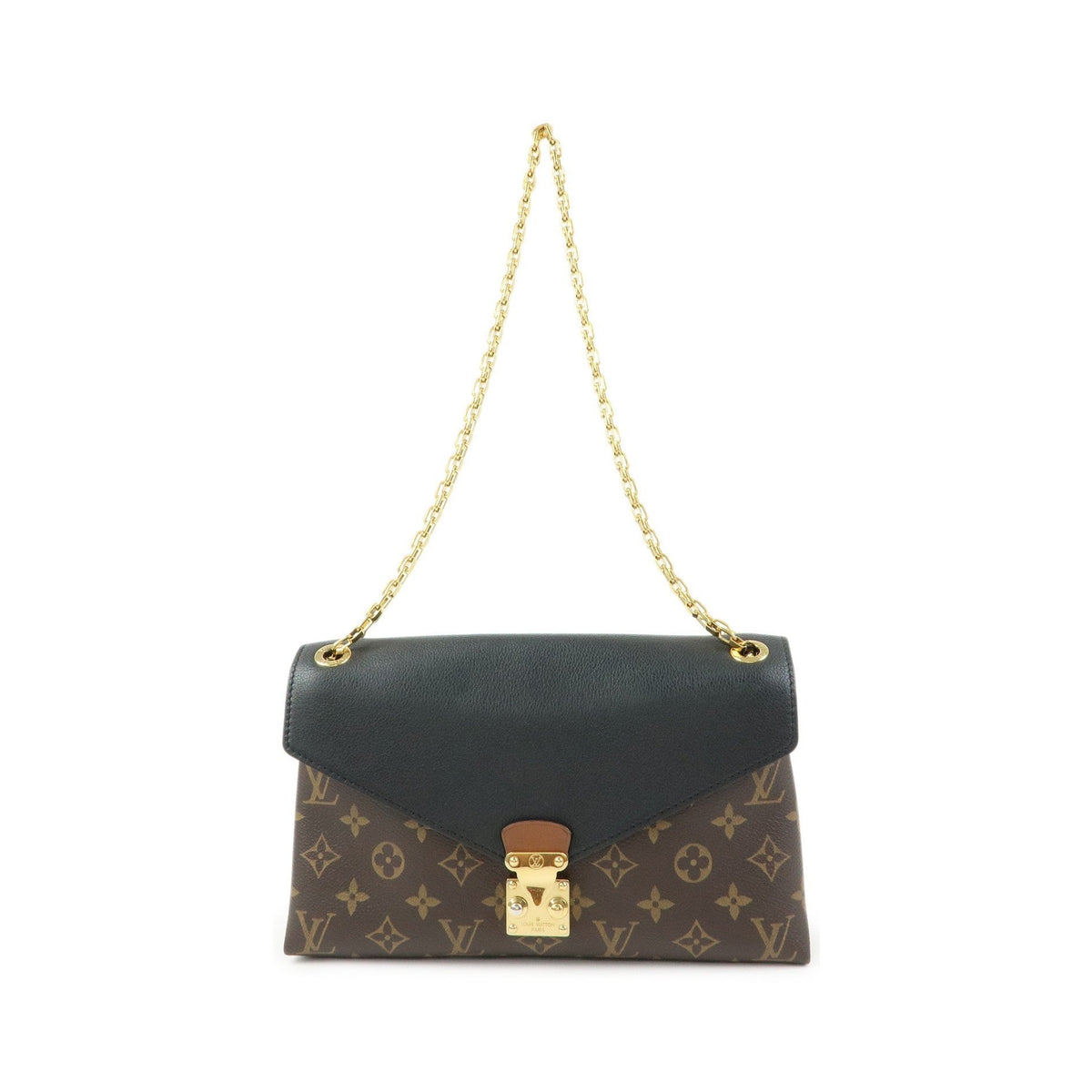 Louis Vuitton Pallas Chain Monogram Canvas and Calfskin, Brown, Canvas, Shoulder Bag