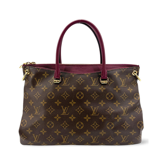 Louis Vuitton Pallas Monogram Canvas with Leather, Brown, Canvas, Tote Bag