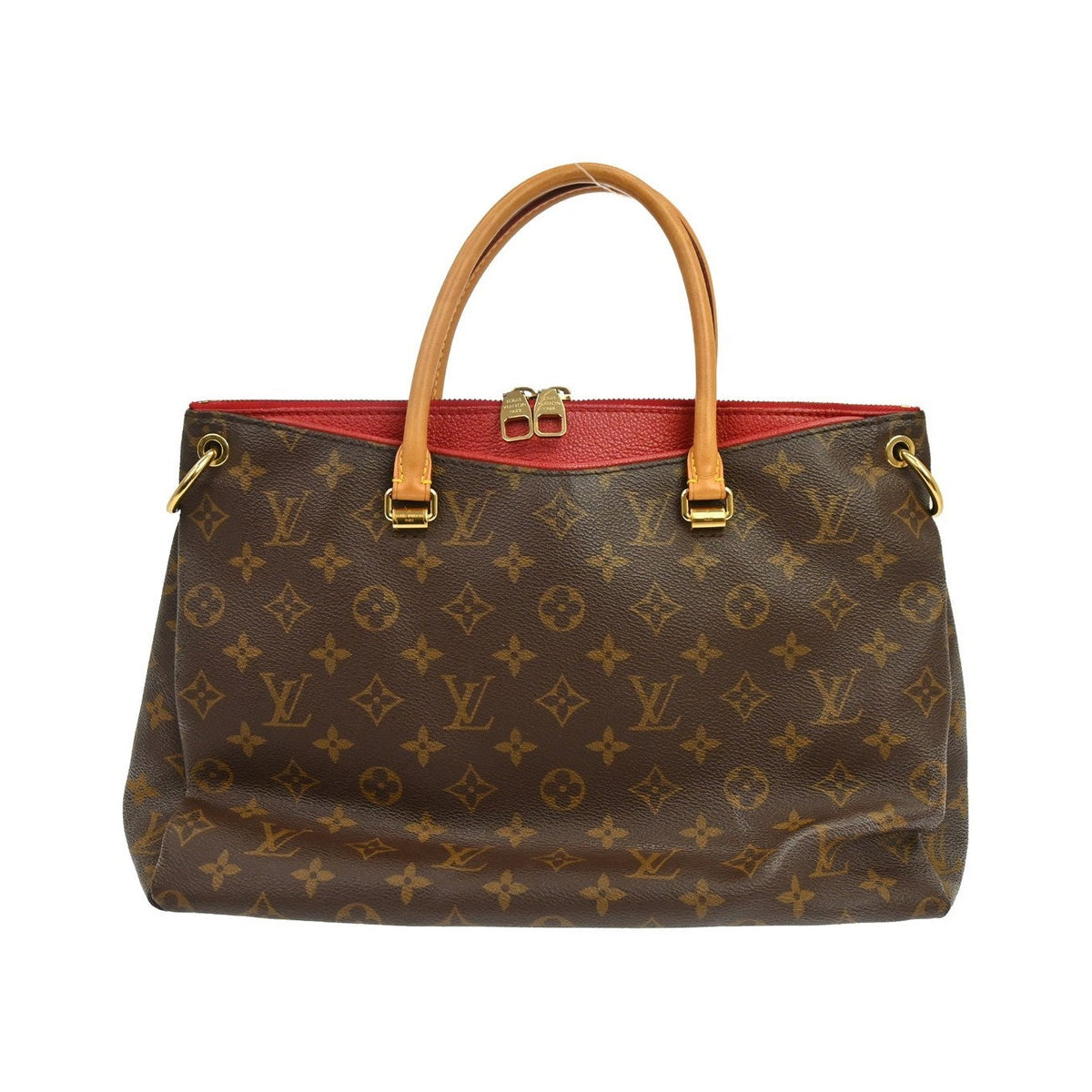 Louis Vuitton Pallas Monogram Canvas with Leather, Brown, Canvas, Tote Bag