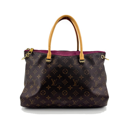 Louis Vuitton Pallas Monogram Canvas with Leather, Brown, Canvas, Tote Bag