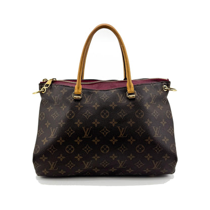 Louis Vuitton Pallas Monogram Canvas with Leather, Brown, Canvas, Tote Bag