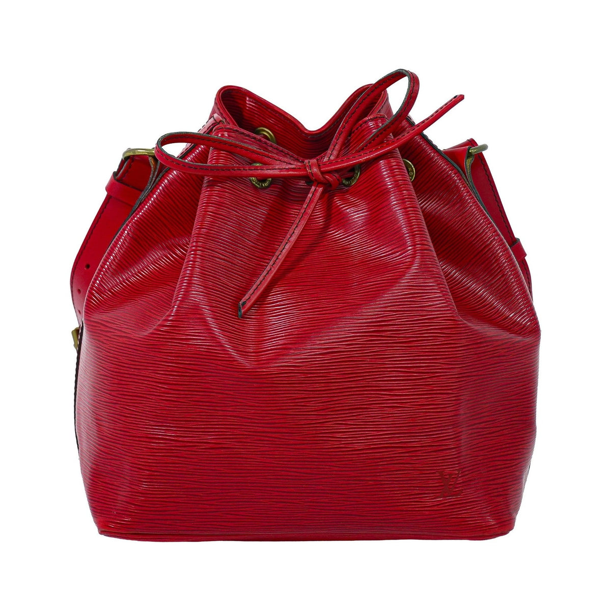 Louis Vuitton Petit Noe Epi Leather, Red, Leather, Handbag
