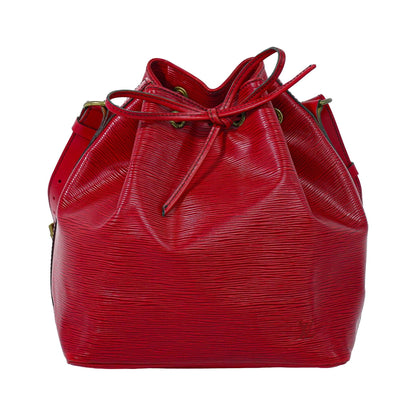 Louis Vuitton Petit Noe Epi Leather, Red, Leather, Handbag