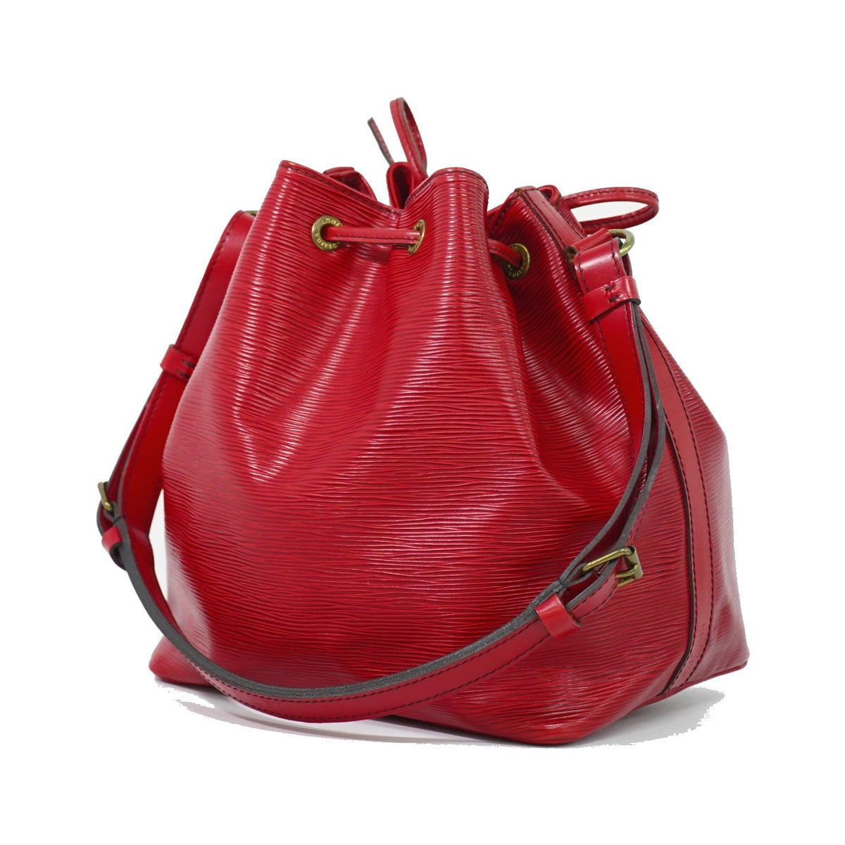 Louis Vuitton Petit Noe Epi Leather, Red, Leather, Handbag