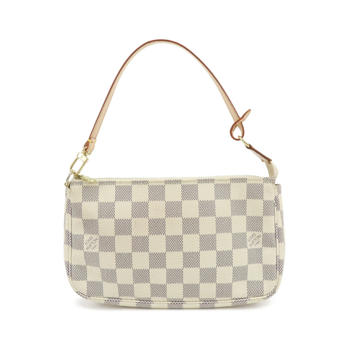 Louis Vuitton Pochette Accessoires Damier, White, Canvas, Clutch