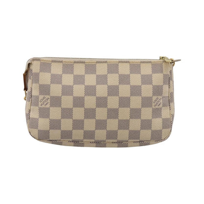 Louis Vuitton Pochette Accessoires Damier, White, Canvas, Clutch
