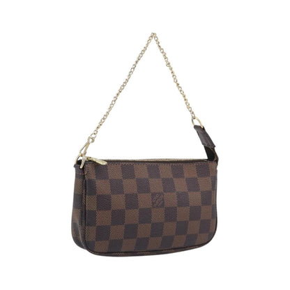Louis Vuitton Pochette Accessoires Damier Ebene, Brown, Canvas, Clutch