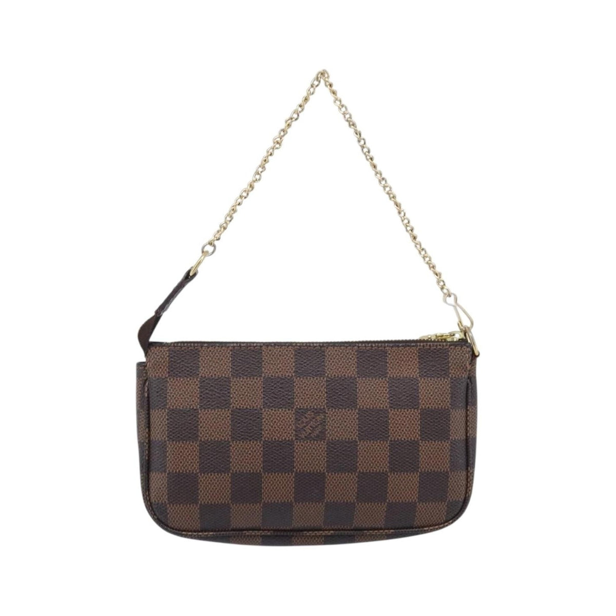 Louis Vuitton Pochette Accessoires Damier Ebene, Brown, Canvas, Clutch
