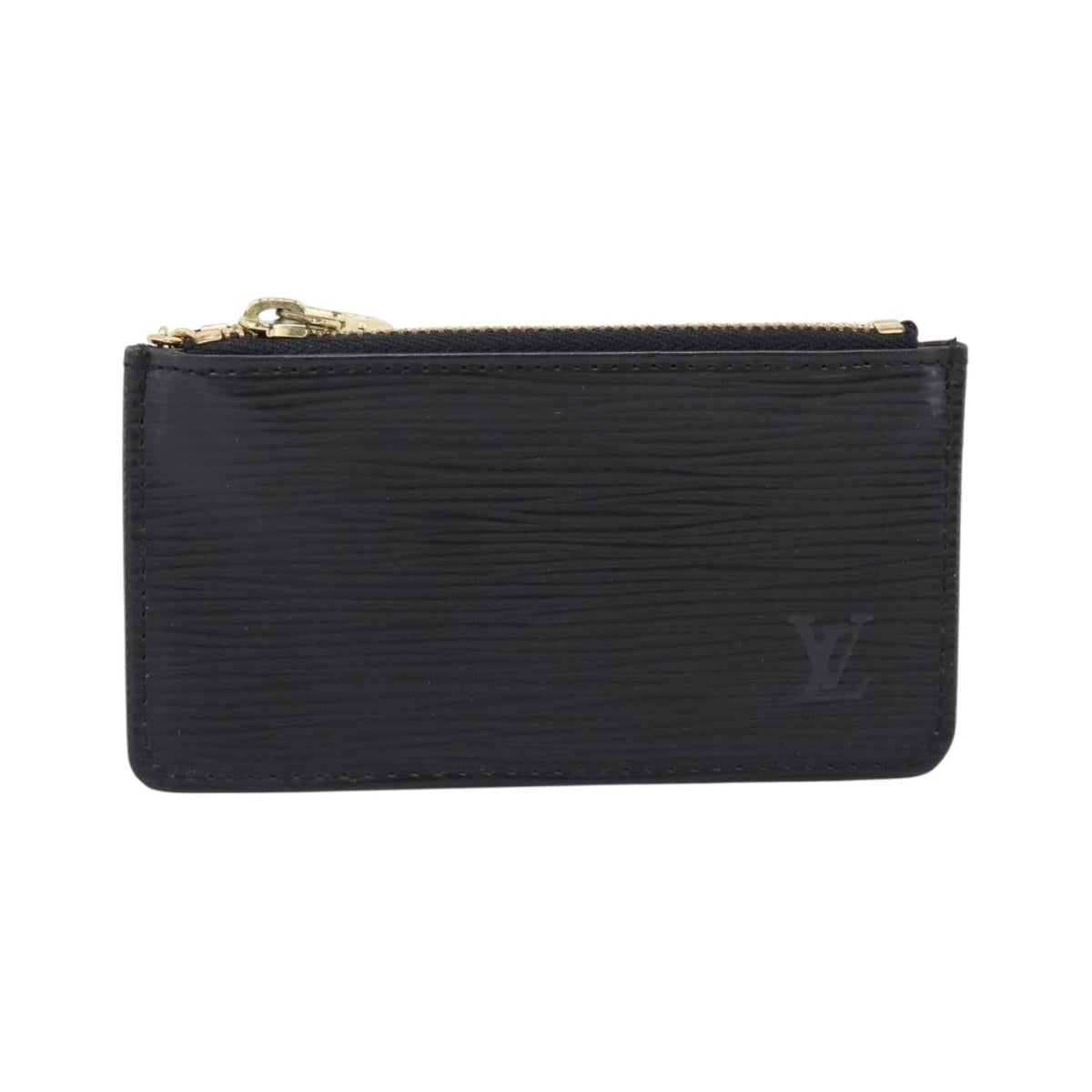 Louis Vuitton Pochette Clés Epi, Black, Leather, Wallet