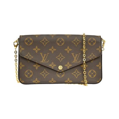 Louis Vuitton Pochette Felicie Monogram, Brown, Canvas, Clutch