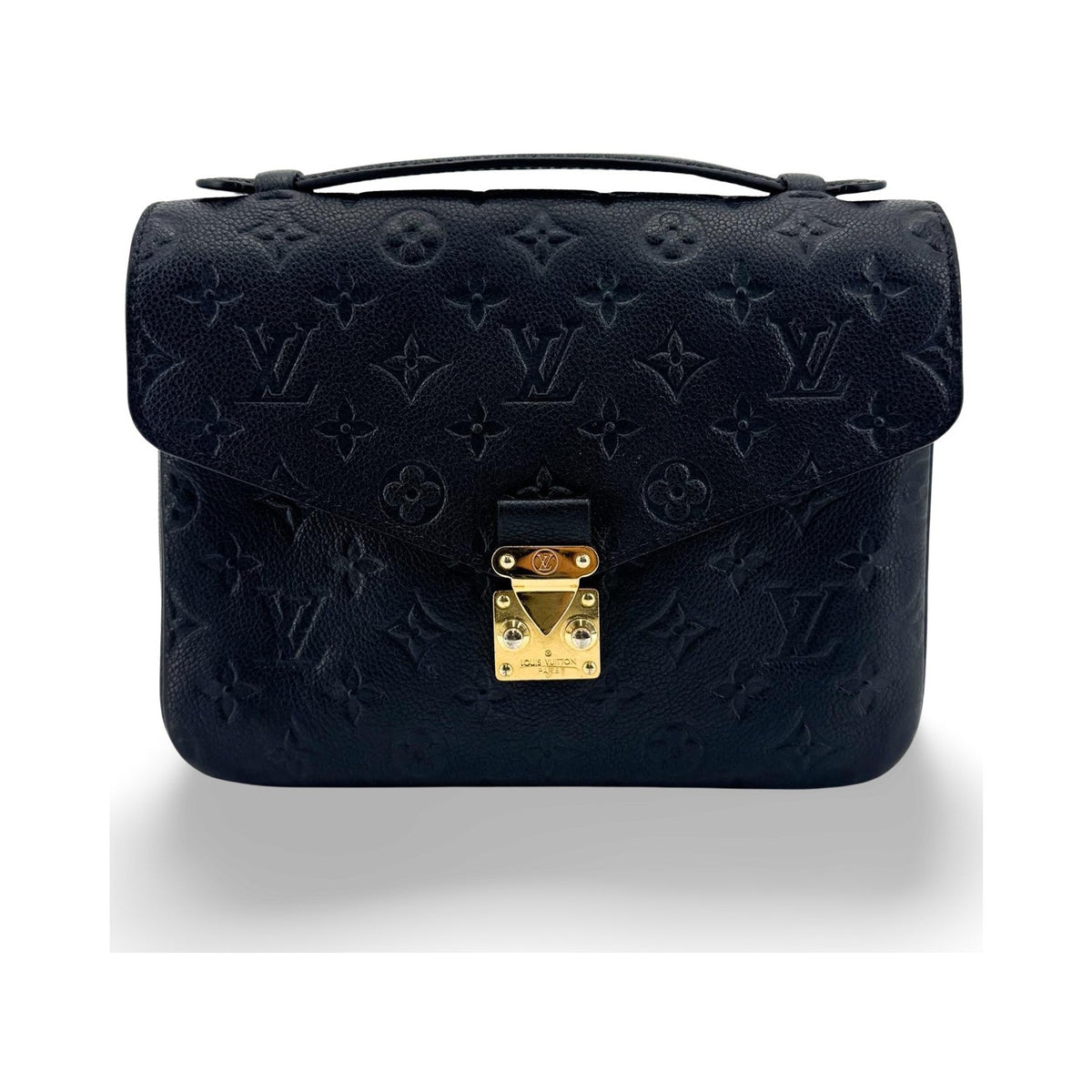 Louis Vuitton Pochette Metis Monogram Empreinte Leather, Black, Leather, Clutch
