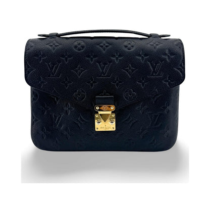 Louis Vuitton Pochette Metis Monogram Empreinte Leather, Black, Leather, Clutch
