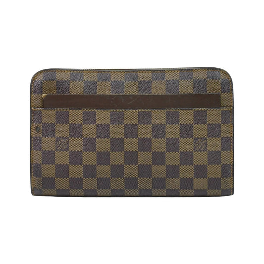 Louis Vuitton Pochette Saint Louis Damier, Brown, Canvas, Clutch
