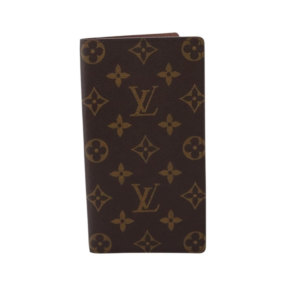 Louis Vuitton Porte Valeurs Checkbook Monogram Canvas, Brown, Canvas, Wallet