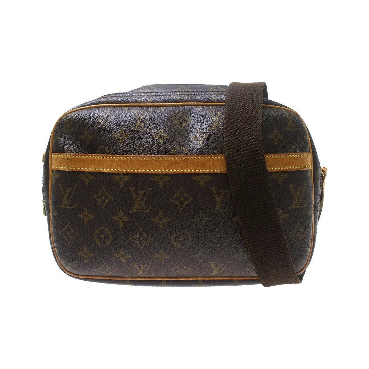 Louis Vuitton Reporter Monogram, Brown, Canvas, Shoulder Bag