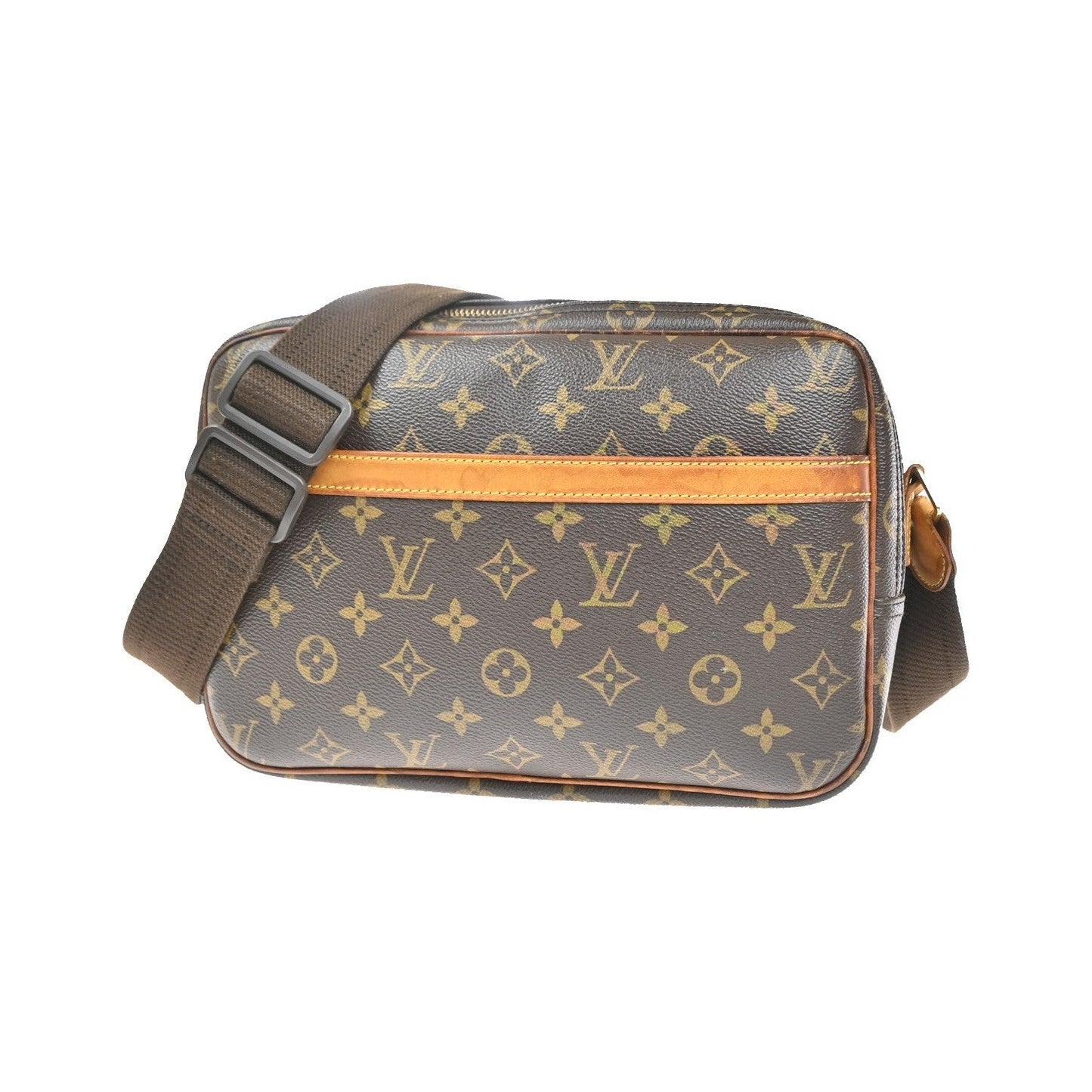 Louis Vuitton Reporter Monogram Canvas, Brown, Canvas, Shoulder Bag