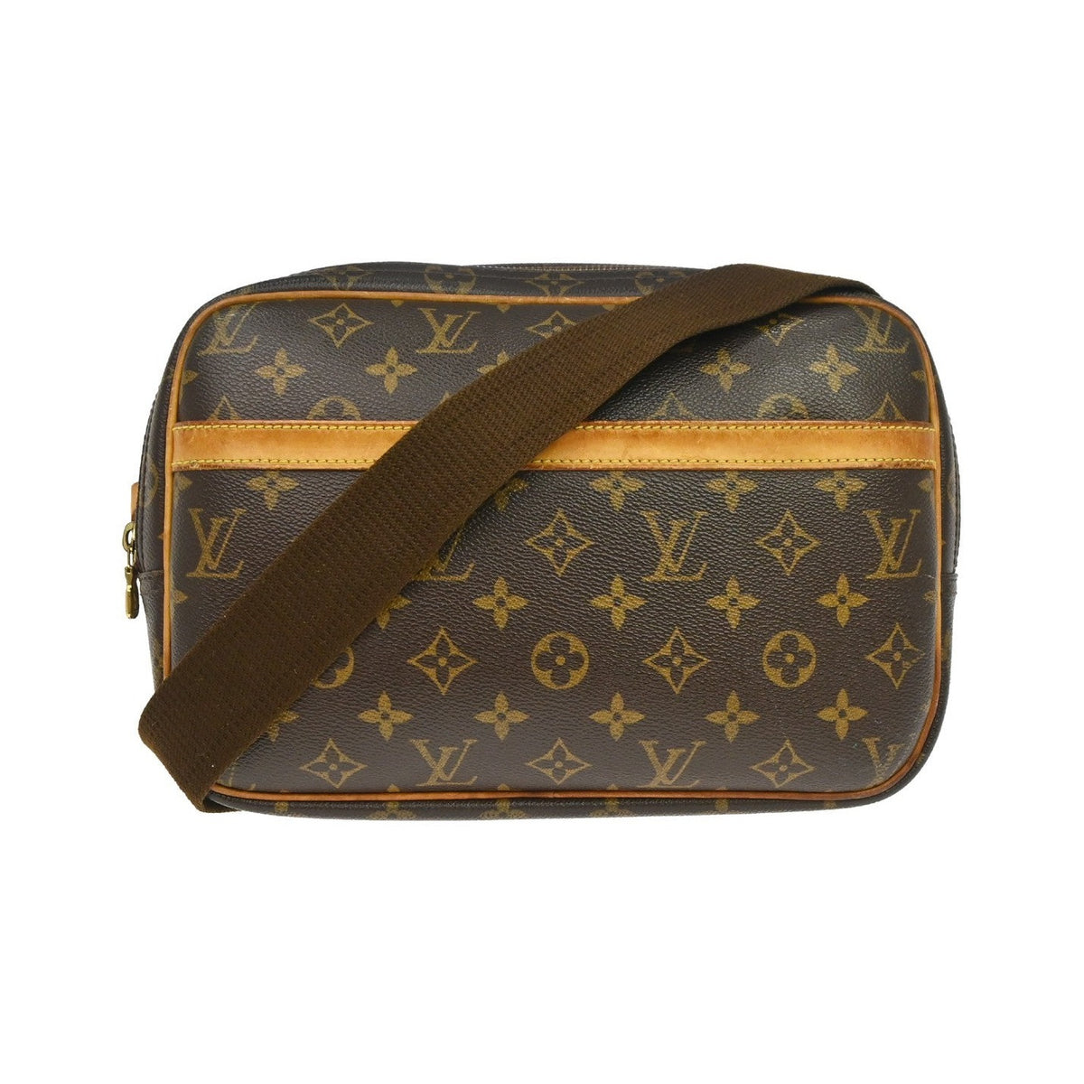 Louis Vuitton Reporter Monogram Canvas, Brown, Canvas, Shoulder Bag