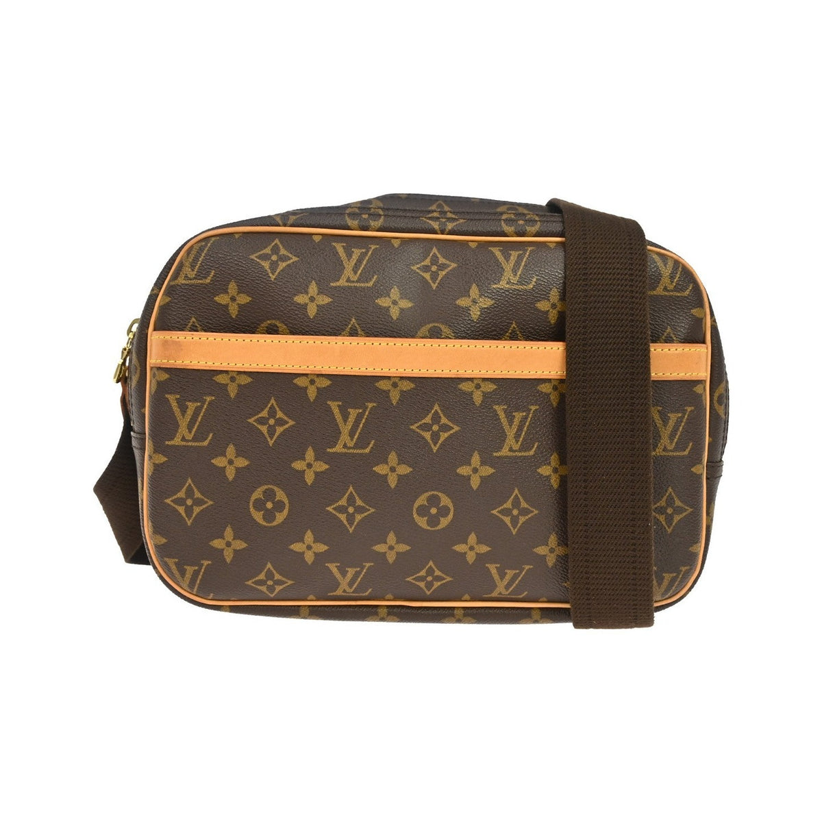 Louis Vuitton Reporter Monogram Canvas, Brown, Canvas, Shoulder Bag
