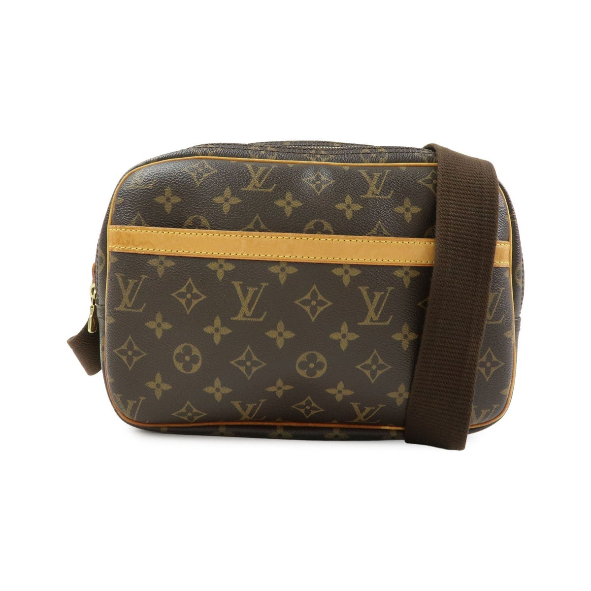 Louis Vuitton Reporter Monogram Canvas, Brown, Canvas, Shoulder Bag