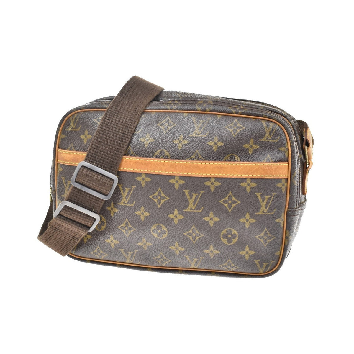 Louis Vuitton Reporter Monogram Canvas, Brown, Canvas, Shoulder Bag