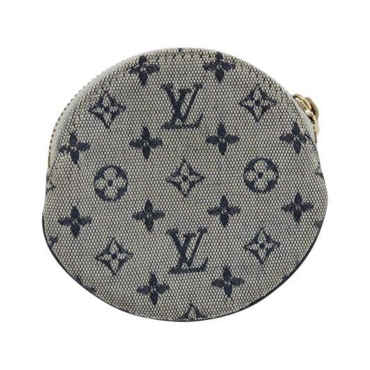 Louis Vuitton Round Coin Purse Mini Lin, Blue, Canvas, Clutch