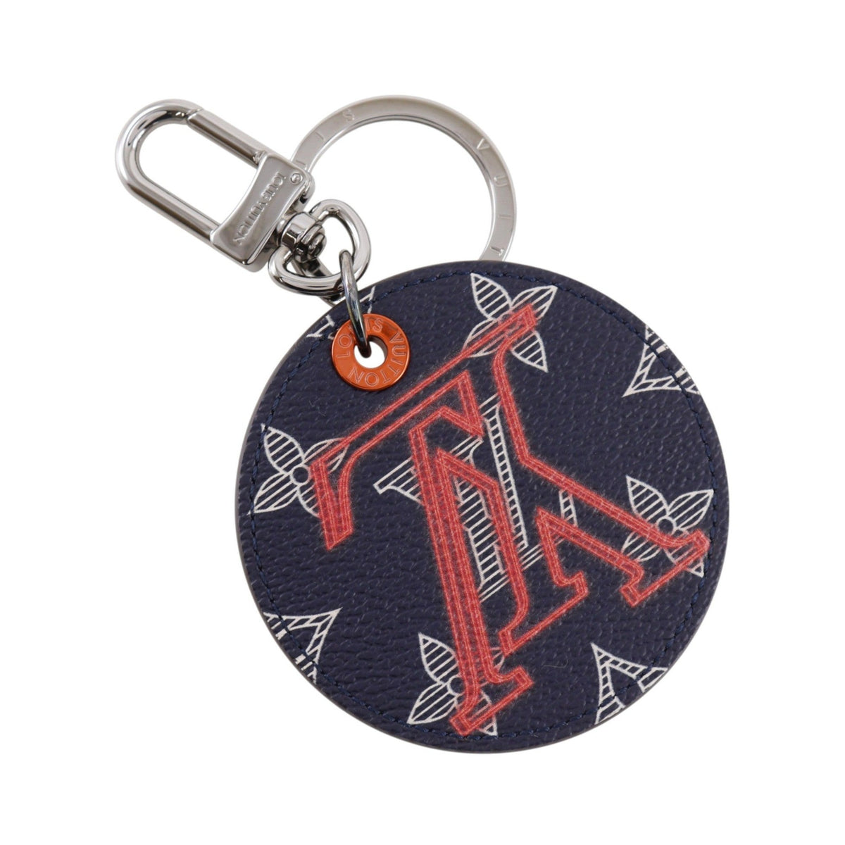 Louis Vuitton Round Illustre Keychain Limited Edition Upside Down Monogram Ink, Black, Leather, Charm