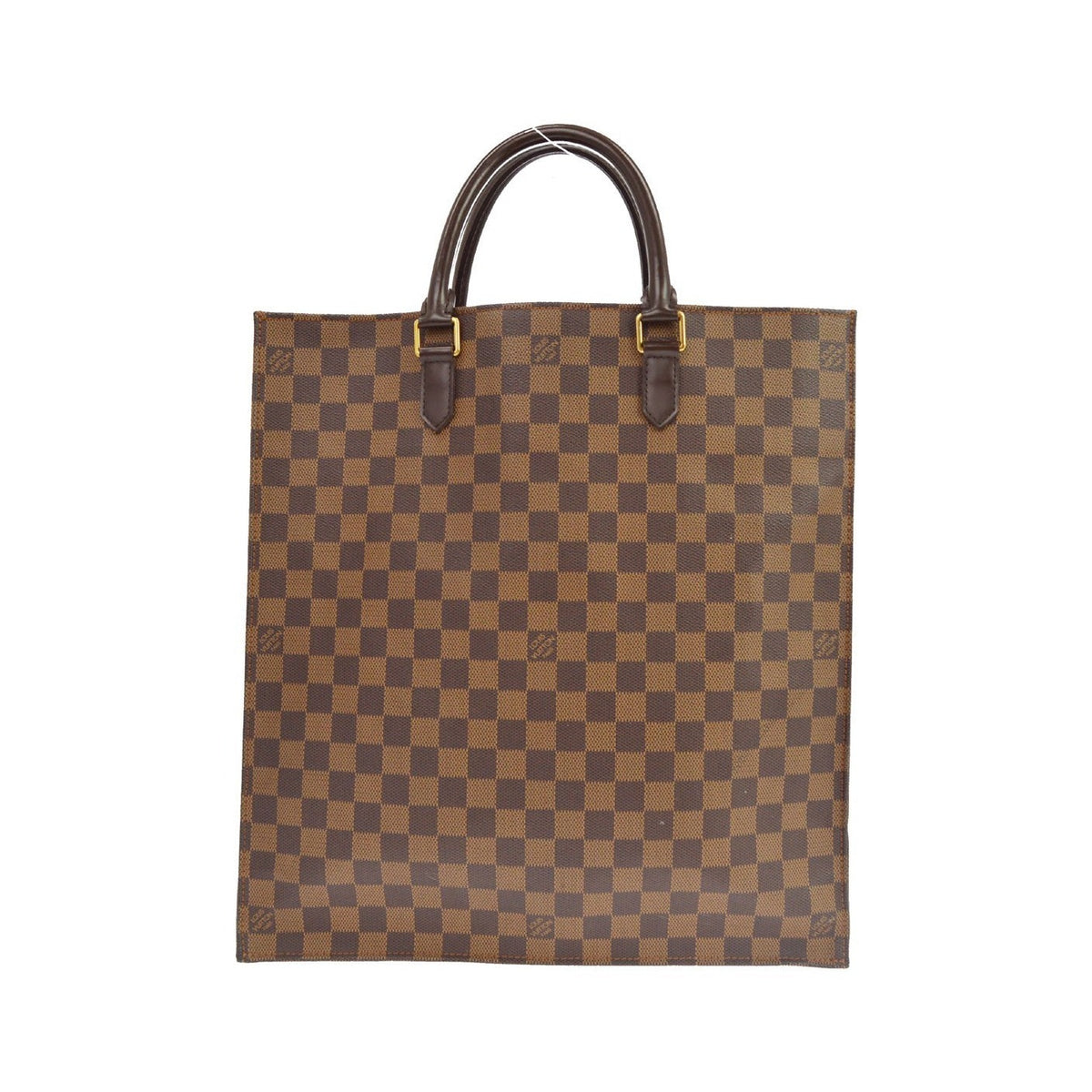 Louis Vuitton Sac Plat Damier, Brown, Canvas, Handbag
